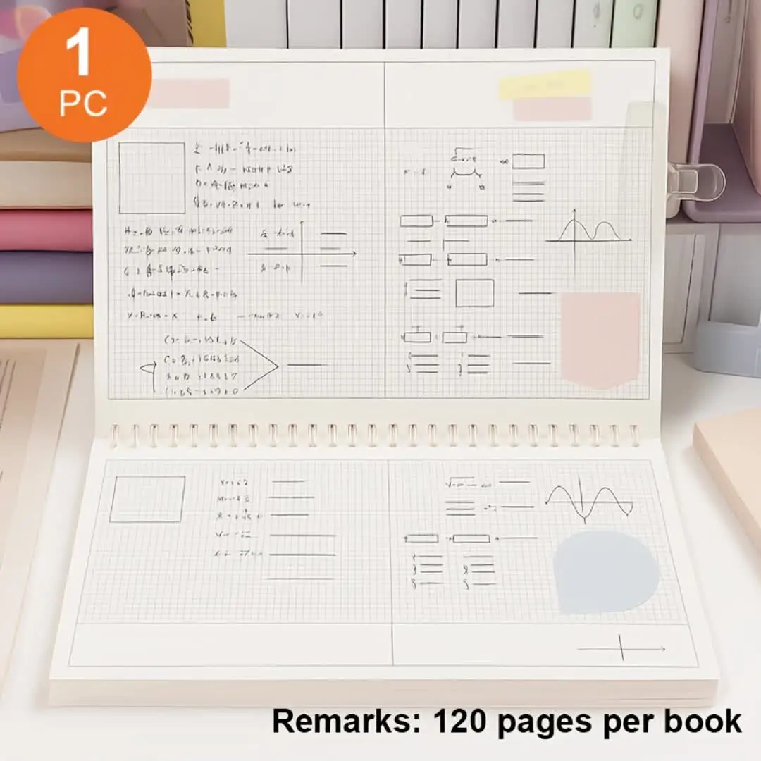 1pc B5 Flip Partitioned Coil Notebook, 120 Pages Each, 9.88 Inches, Silky Folding, Ink Resistant Writing, Suitable for Learning