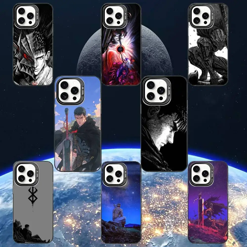 

anime berserks Phone Case For iPhone 16,15,14,13,12,11,Mini,Pro,MAX Black Matte Shockproof Cover