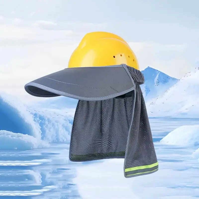 Summer Sun Shade Safety Hard Hat Neck Shield Helmet Sun Shade Reflective Stripe Cap Cover For Construction Workers