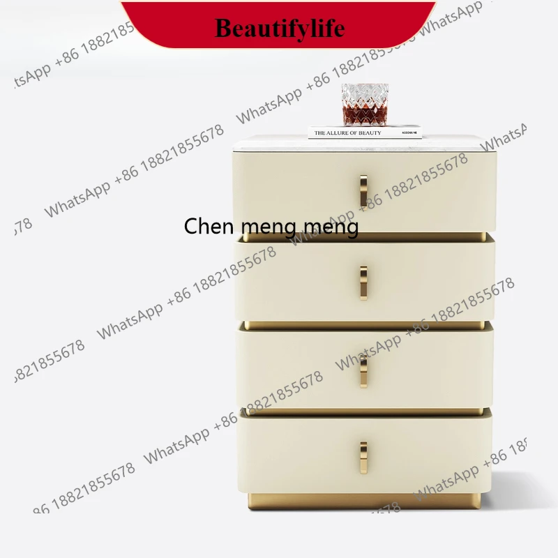

G153 Natural luxury stone bedside table light luxury new villa bedroom Italian high-end bedside table