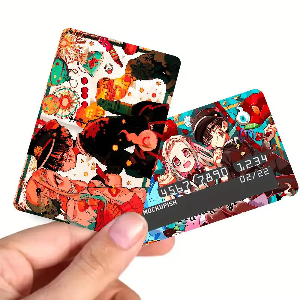 Anime Toilet Bound Hanako Kun Cartoon Credit Card Skin Stickers for Bank Card Bus Metro Card Sticker Waterproof Women Gift