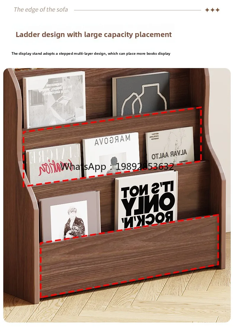 Bookshelf Magazine Newspaper Display Rack Floor-standing Office Wall-mounted Brochure Storage Document Display Shelf