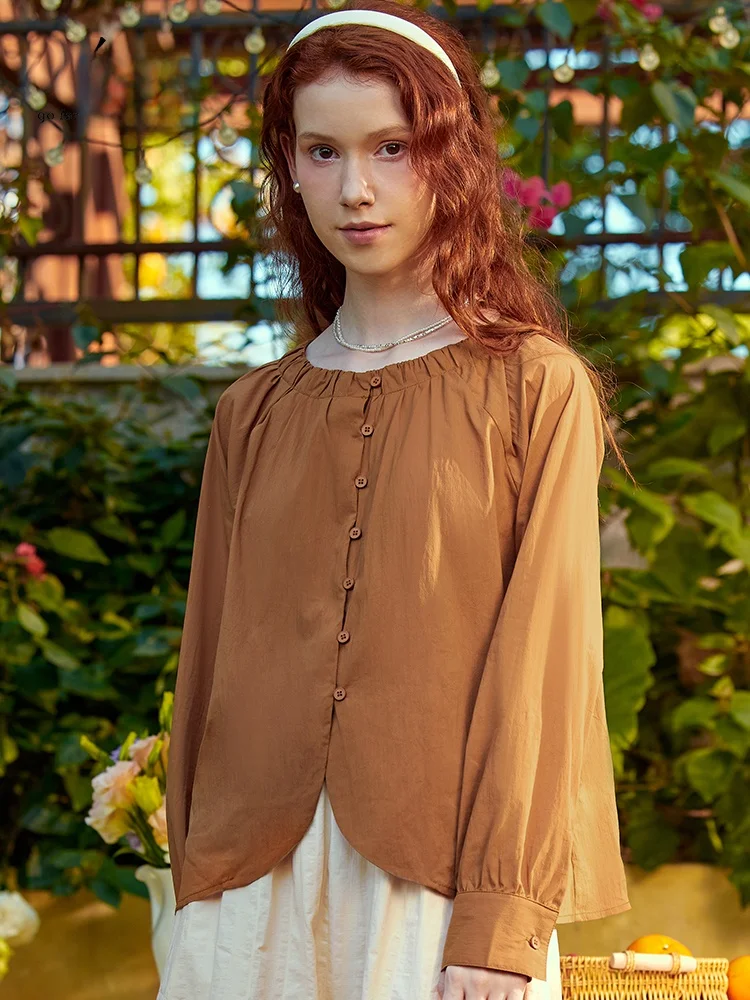 

Женский пуловер GOFAR с круглым вырезом, повседневный, свободного кроя, с длинными рукавами, осенняя новинка, стильный дизайн