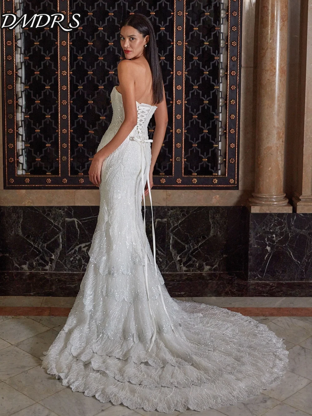 فساتين زفاف أنيقة حورية البحر أنيقة زين زي العرائس الرسمي بلا أكمام الطابق طول فساتين الزفاف Vestidos De Novia