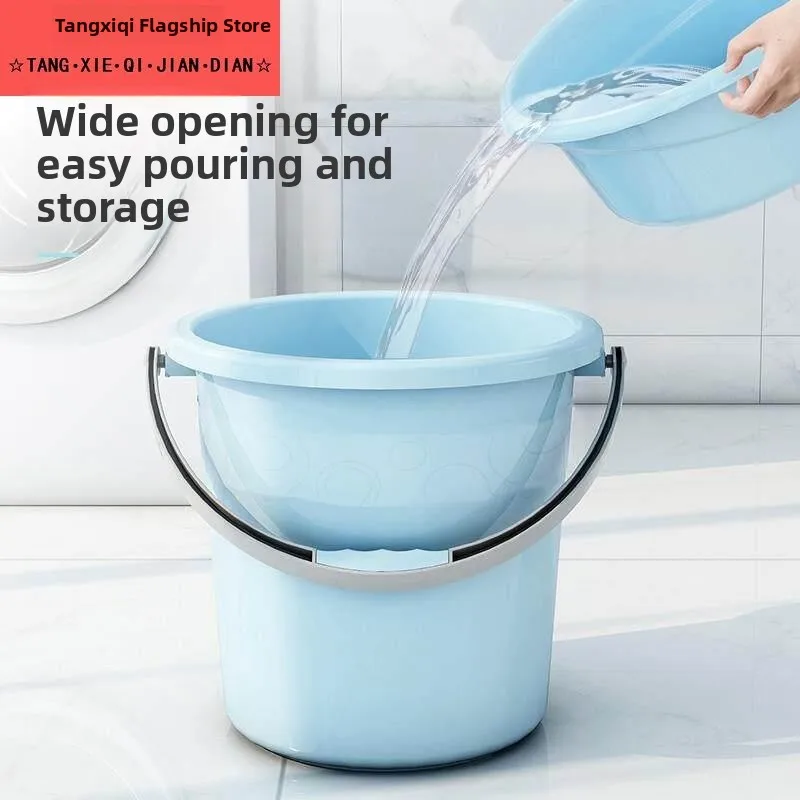 

Large Size Plastic Water Bucket Thickened Handle Bathing Storage Water Bucket for Student Dormitory And Household Use