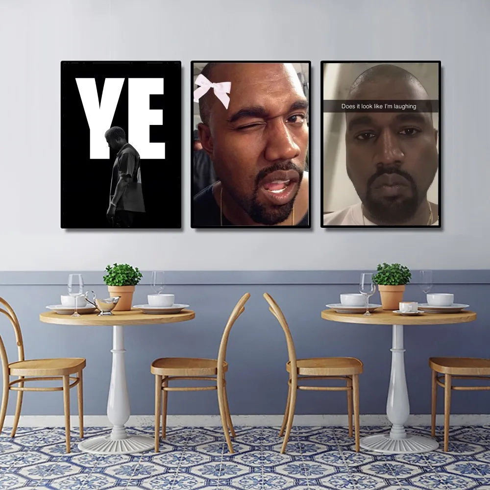 Funny K-Kanye West Yee Poster DIY Poster Kraft Paper Vintage Poster Wall Art Painting Study Stickers Big Szie Wall Painting