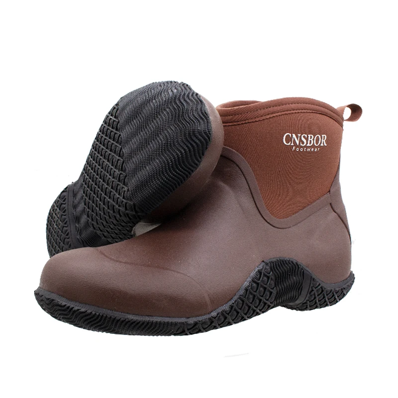 CNSBOR Work Boots for Men Waterproof Rain Boots Hiking Lightweight Ankle Garden Shoes