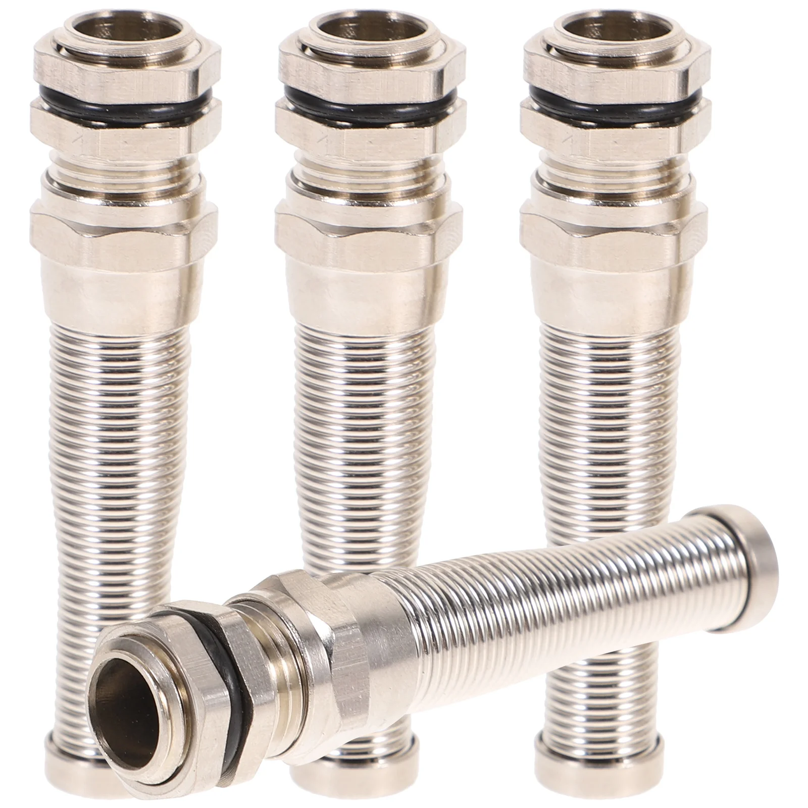 

4pcs Brass Cable Gland Waterproof Connector Nickel Plated Strain Relief Joint For Electrical Box Cable Protector Coupler Adapter