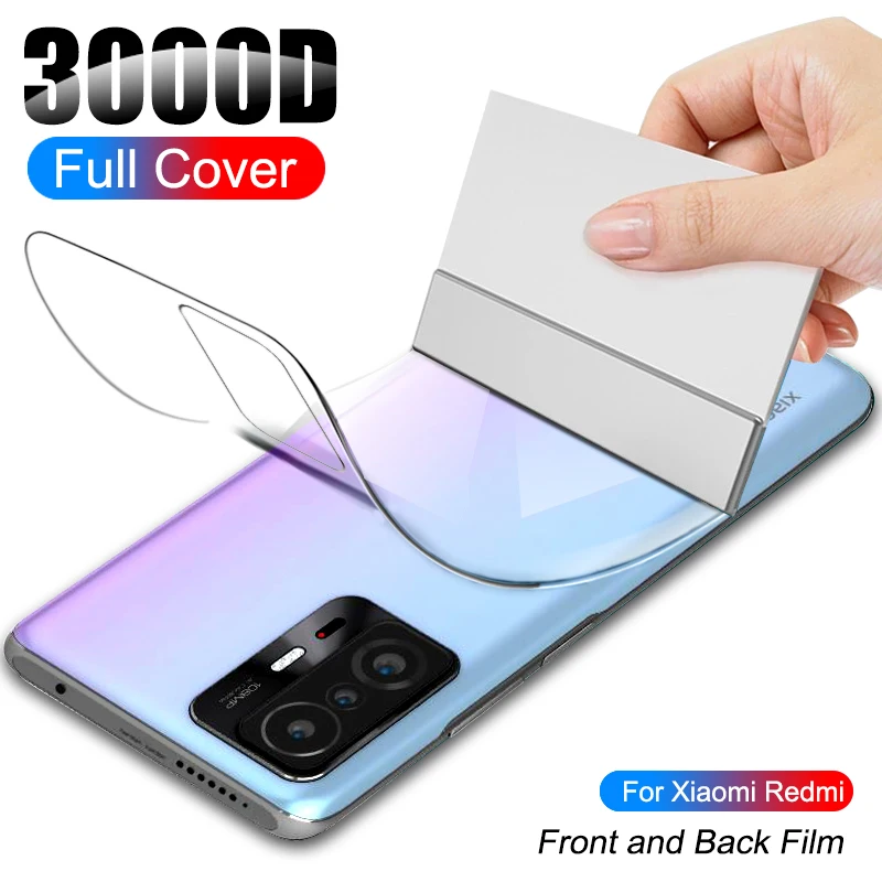 Front and Back Hydrogel Film For Xiaomi Redmi Note 11 10 9 8 12 Pro Full Screen Protector Mi 13 11 11T 12T Pro 12 Lite 12S Ultra