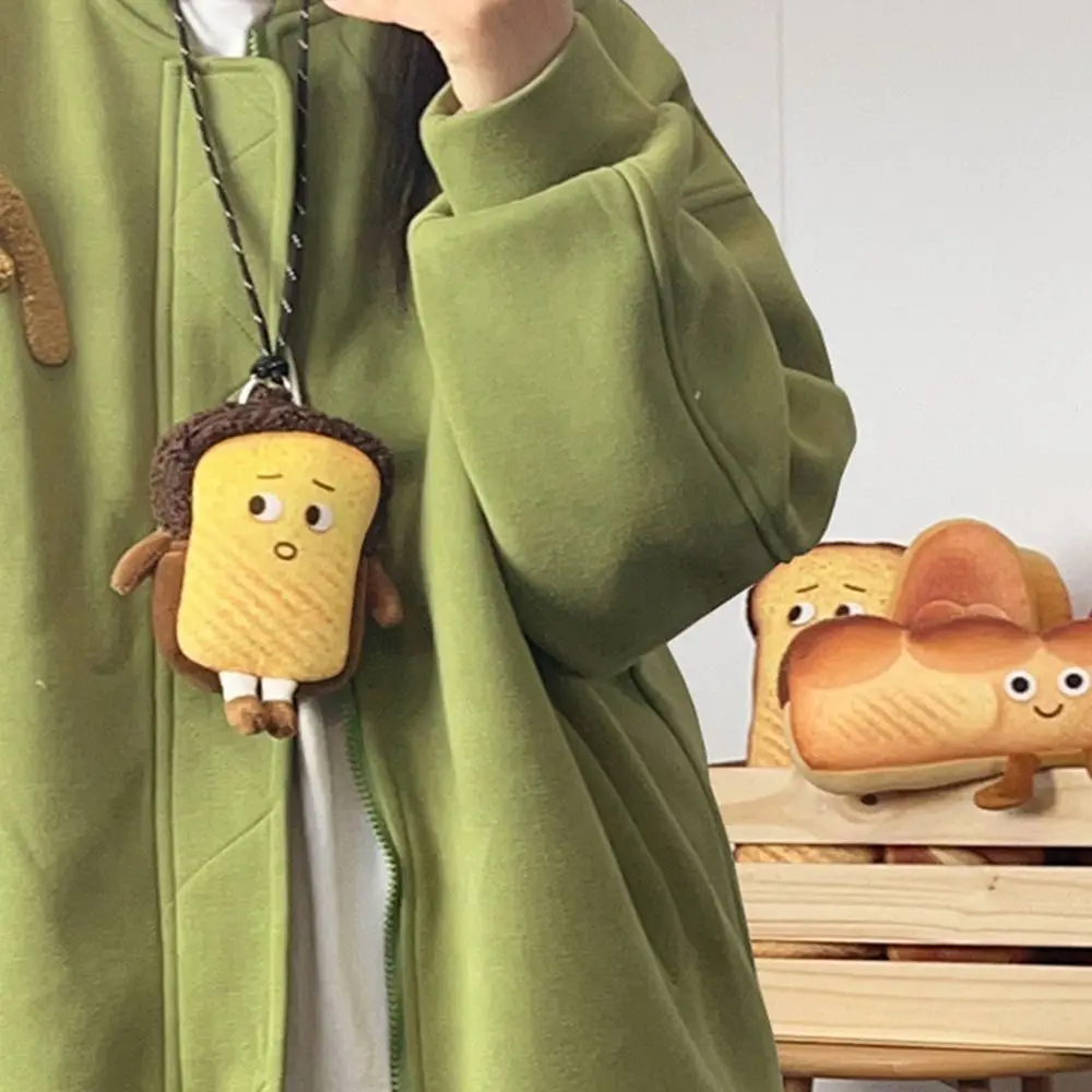 Portable Coin Purse Toast Bread Expression Bread Key Chain Bag Halter Small Bag Girl
