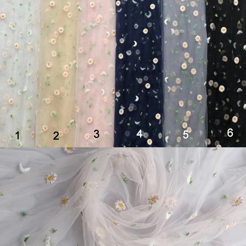 

Mesh Embroidery Fabric, Daisy Lace, Cute Children's Clothing Accessories, Women's Dresses, Formal Dress Fabric