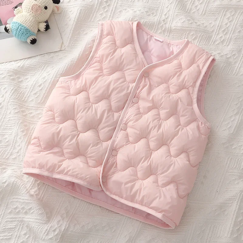 Baby Autumn Vest Thickened Cotton Plush Girls Winter Outerwear Solid Color Versatile Boys Kids Warm Waistcoats Children Clothing