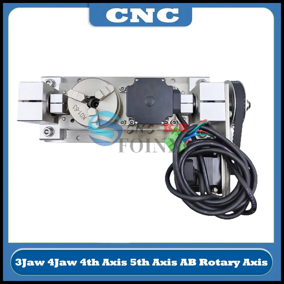 Ultimo 4 ° asse 5 ° asse AB asse rotante 3Jaw 4Jaw mandrino centrale 60mm altezza 55mm fai da te Router di CNC macchina per incidere utensile rotante