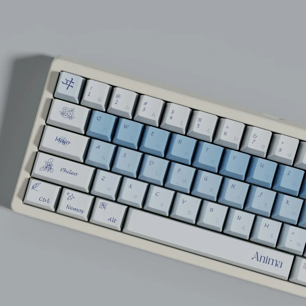 Nemophilia Blue Emotion cherry profile High KeyCap PBT Thermal Sublimation Mechanical Keyboard with Different World EmotionTheme