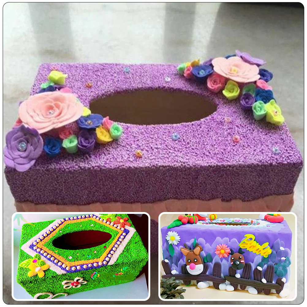 

6pcs Blank Wood Tissue Box Diy Paper Organizer Storage Holder For Crafting Clay Decoration Square Napkin Container Cover