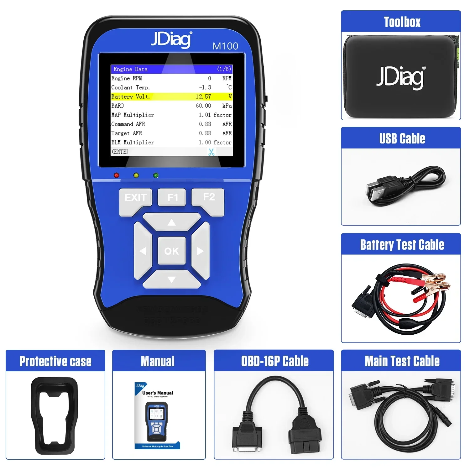 

JDiag M100pro мотоцикл OBD OBD2 сканер диагностический инструмент мотоцикл Moto сканер считыватель кодов для KTM/Honda/Yamaha/Kawasaki/BMW A++