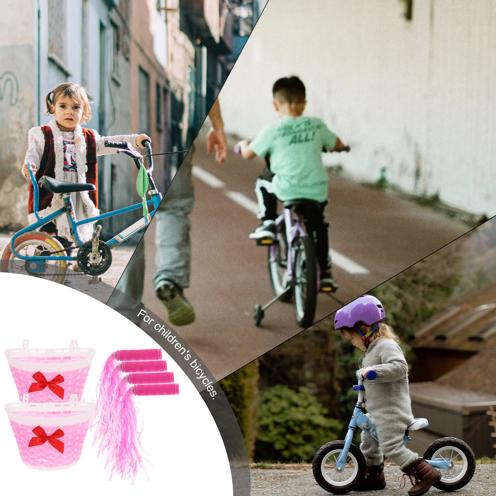 

2Sets Bike Basket Handle Covers Set Premium Decorative Ribbons for Bike Scooter Accessories Bright Colorful Design