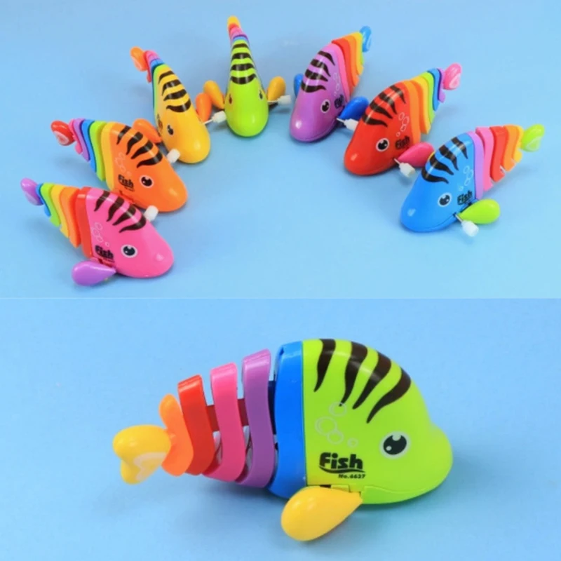 Creative Cartoon Cute Colourful Clockwork Swinging Fish  Funny Wind-up Running Fish Toys Children's Puzzle Toys Birthday Gifts
