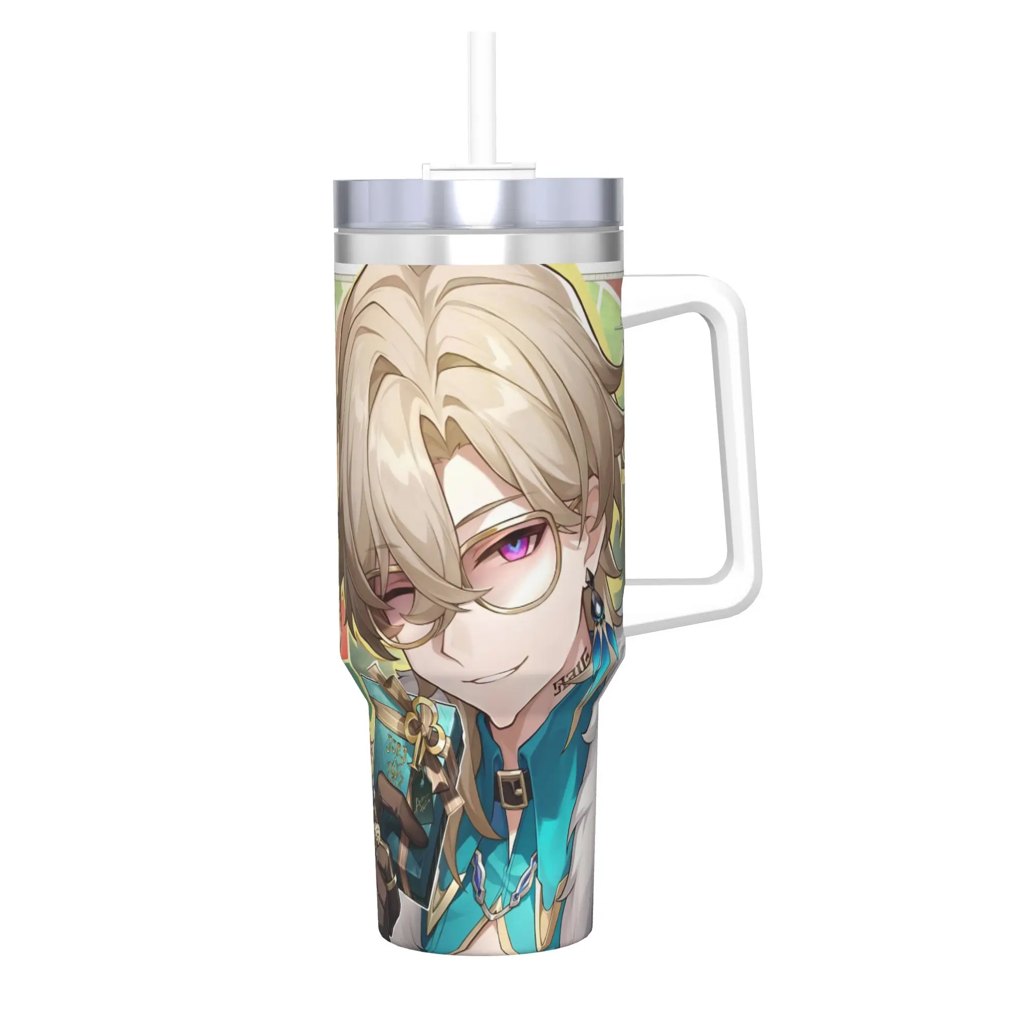 Honkai Star Rail Tumbler With Straw  Stainless Steel Tumblers Mug Double Wall Vacuum Insulated for Cold Or Hot 40oz