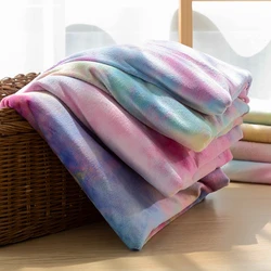 Tęczowa miękka pluszowa tkanina Tie-Dye zimowa tkanina na kostiumy sceniczne i lalki zabawkowe TJ1187