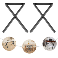 Foldable Hairpin Table Legs with Adjustable Foot Pads, 440.92 lbs Load Capacity, Black Steel, Easy Installation for DIY Tables