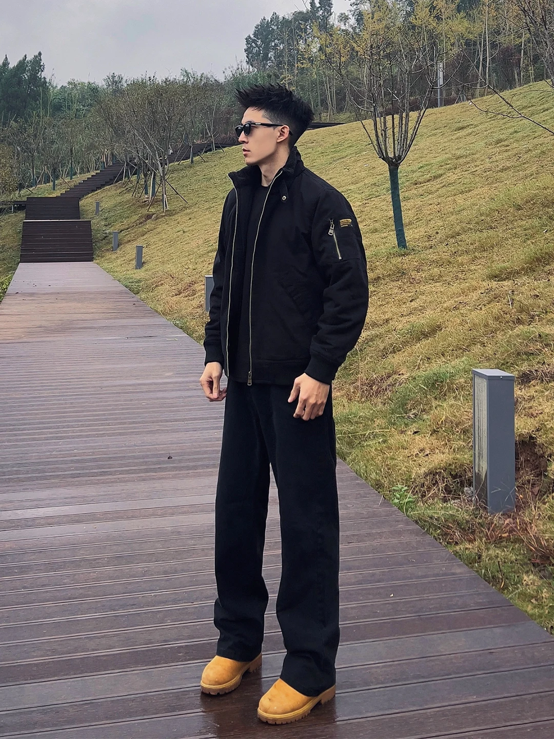 

Черные мужские джинсы прямого кроя на флисовой подкладке, облегающие, осенне-зимние, в американском уличном стиле Cleanfit