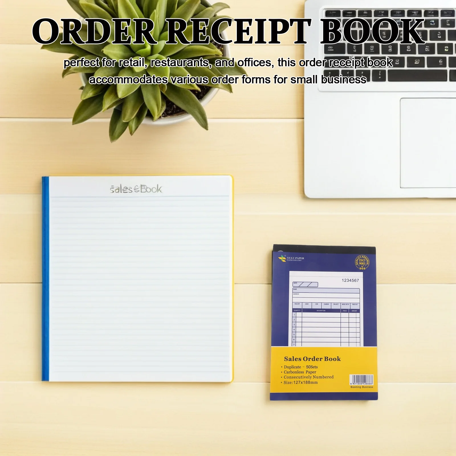 5 قطعة كتاب طلب المبيعات 2-جزء للشركات الصغيرة فاتورة رسید كتاب لتتبع الطلب التسجيل المالي المحمولة