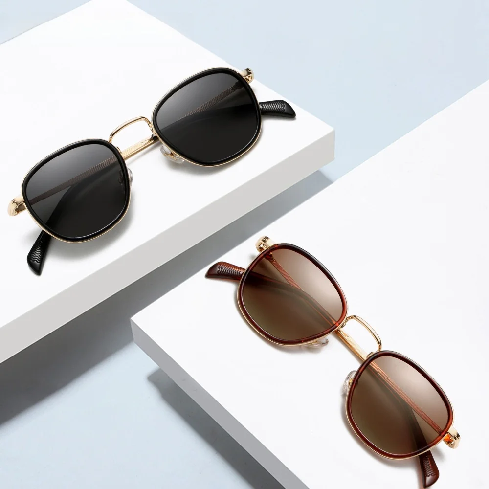 

High-End Metal Polarized Sunglasses ex Punk Sle round Frame Sunglasses for Men And Women Personali Tactical Sun Glasses
