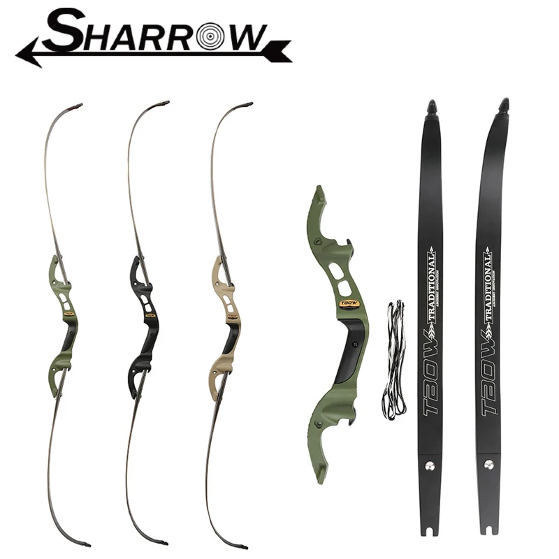 

Archery Recurve Bow 60inch 25-60lbs Bow F Interface Removable 24inch Limbs Aluminium Alloy Handle for Shooting Hunting Target