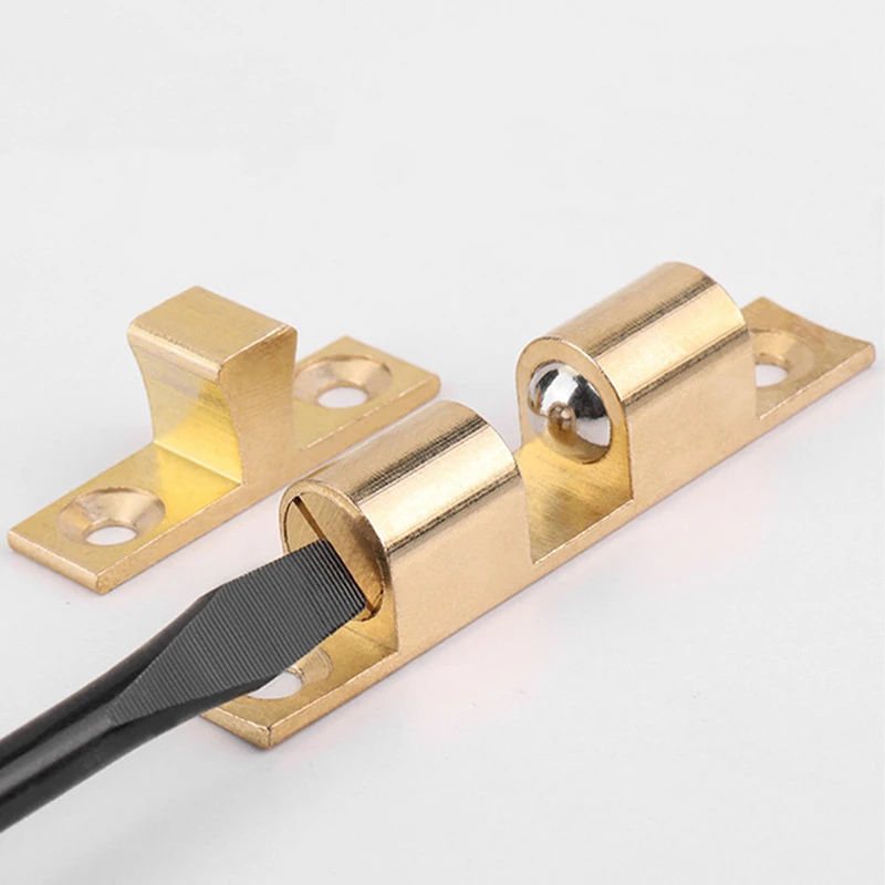 40-70 مللي متر مزدوجة الكرة الصيد النحاس مزلاج الباب خزانة الباب اللمس حبة خزانة الباب التبديل مشبك نوع خزانة شفط #1