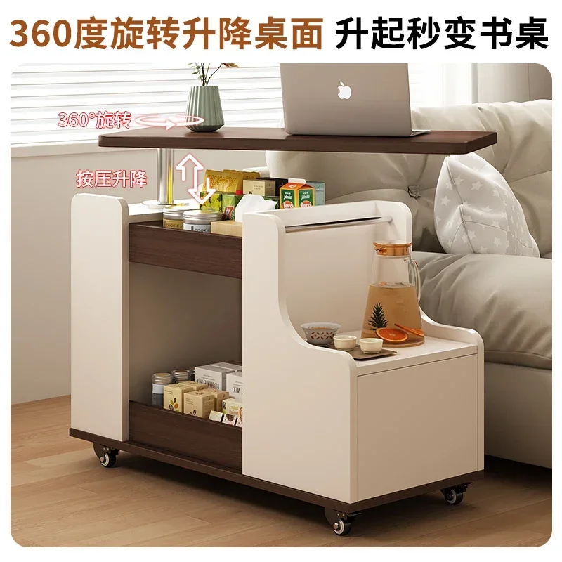 Movable lifting and rotating side table, coffee-table, bedside sofa, cabinet, living room rack, can be customized