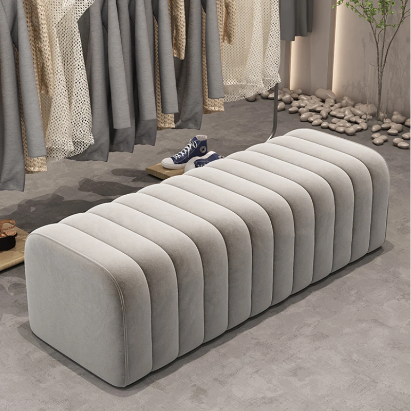 Modern shoe bench entrance Low stool hotel rests feet Sofa chair bedroom velvet bed end soft sofa bench design ottoman furniture