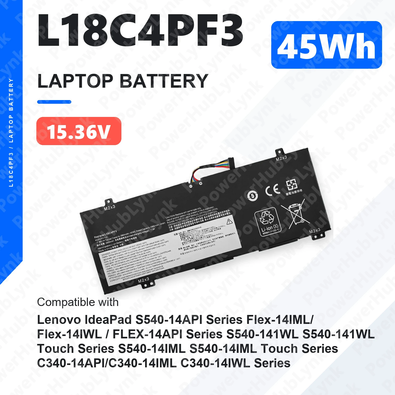 L18C4PF3 15.36V 45Wh Laptop Battery For Lenovo IdeaPad S540-14API S540-14IML C340-14API C340-14IML Flex-14API L18M4PF3