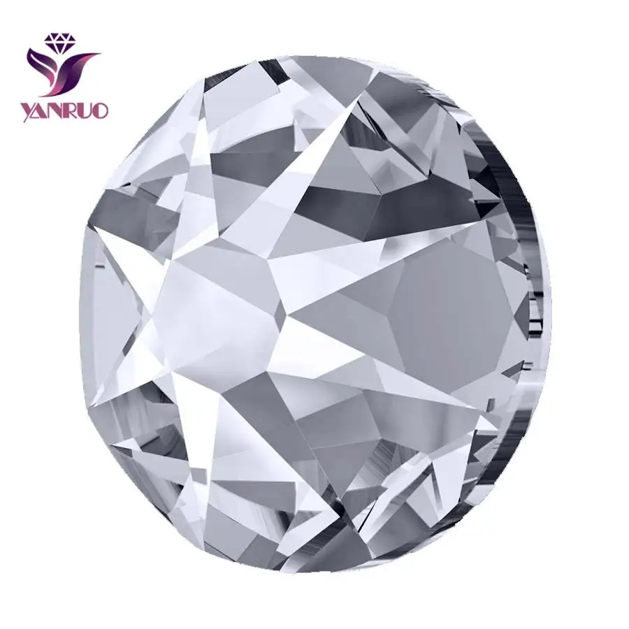 YANRUO 2088HF Hot Fix Rhinestones Clear White Crystal Rhinestone Bling Diamond  Iron on Clothes Wedding Dresses DIY Crafts