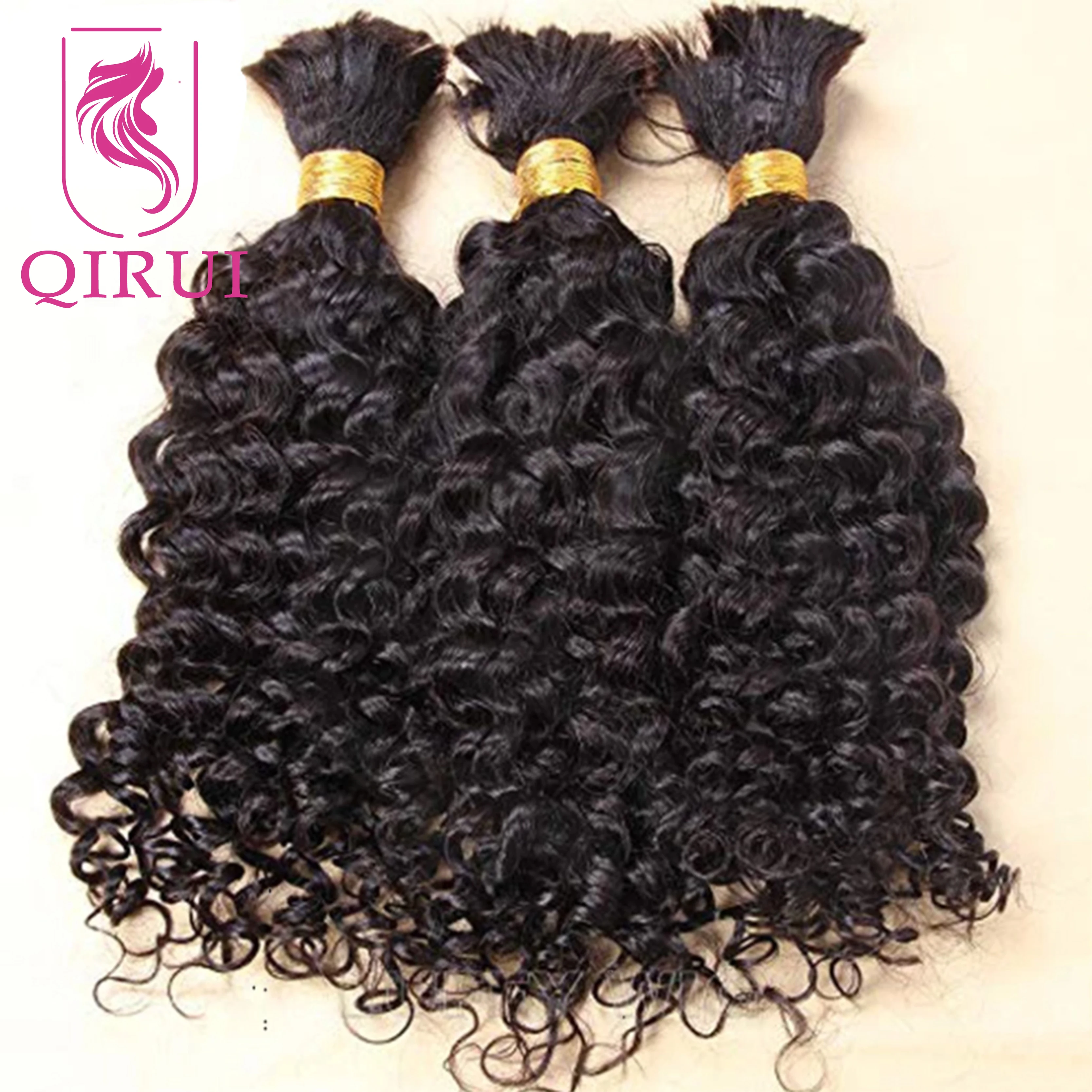 Bulk Human Hair Curly Human Hair For Braiding 100% Unprocessed No Weft Human Hair Bulk Extensions Brazilian Remy Hair 100g/Pcs