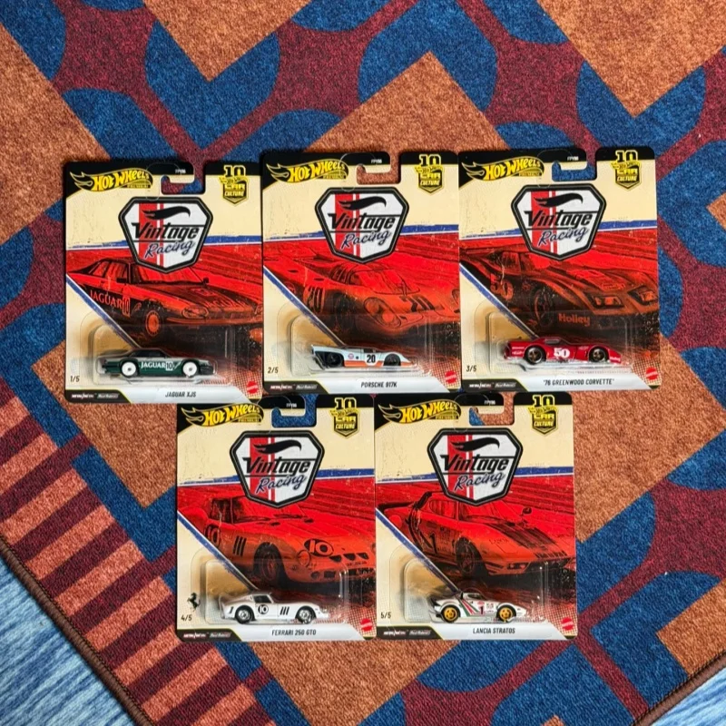 Hot Wheels Premium Culture Vintage Racing Jaguar Xjs 1:64 Porsche Corvette Ferrari 250 Lancia Nissan Diecast Alloy Cars Gifts