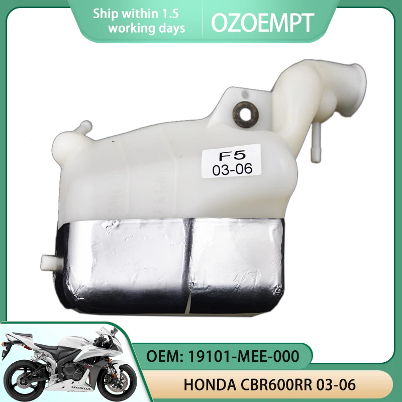 OZOEMPT Motorcycle Radiator Cooling Water/Coolant Storage Recovery Tank Apply to HONDA CBR600RR 03-06 O​EM: 19101-MEE-000