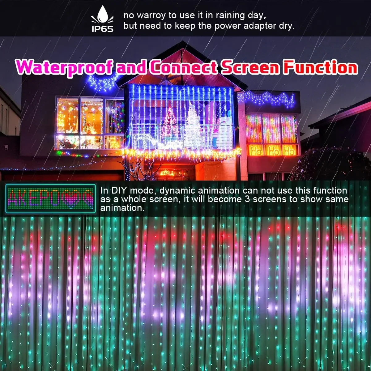 RGB Smart Curtain Lights DIY LED String Lights Fairy Garland Lamp for Bedroom Navidad Christmas Decoration Garden Party Outdoor