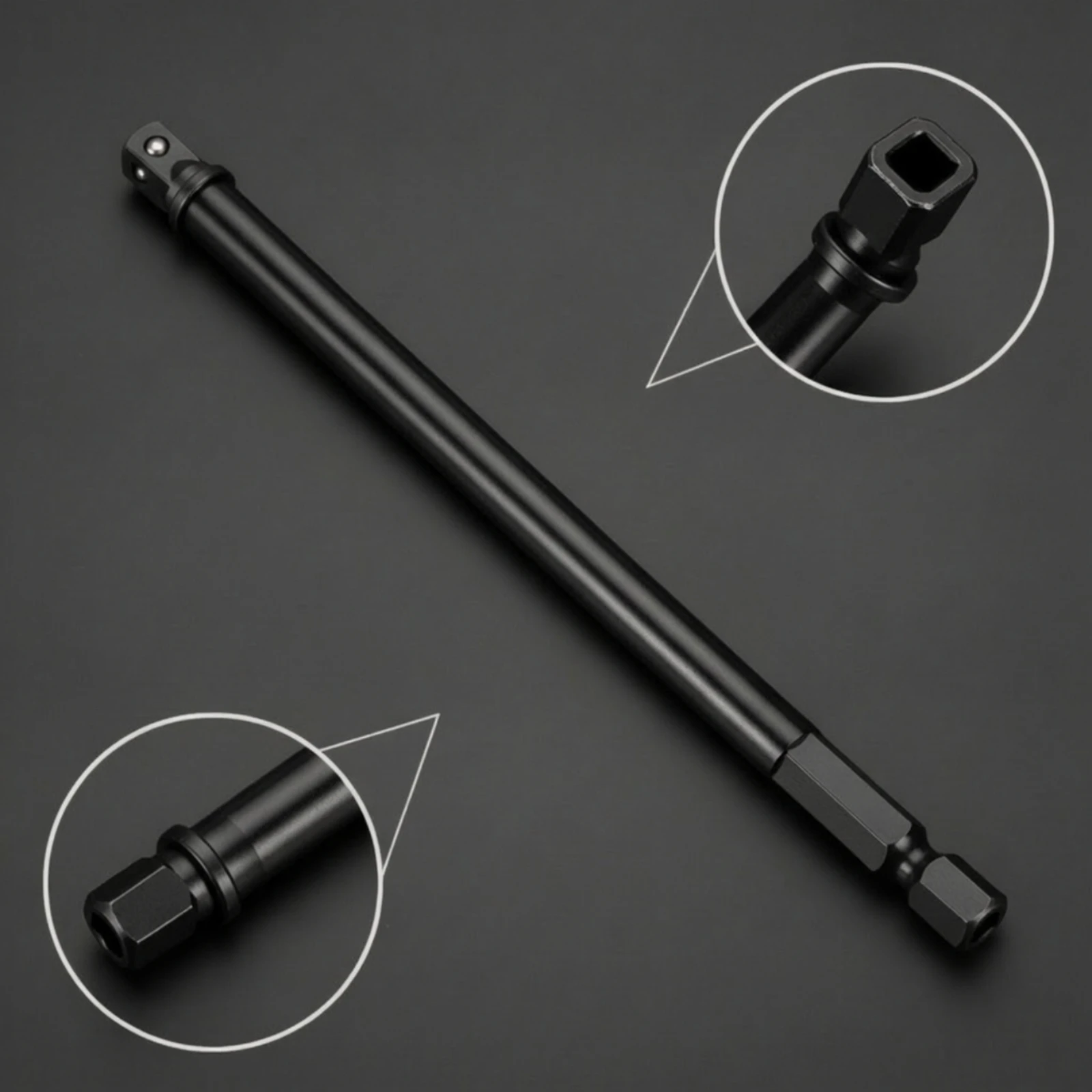 Hex Shank to Square Socket Adapter High Hardness Drill Adapter with Hex Shank Extension Rod Corrosion Resistant Tool Direct Fit view 6