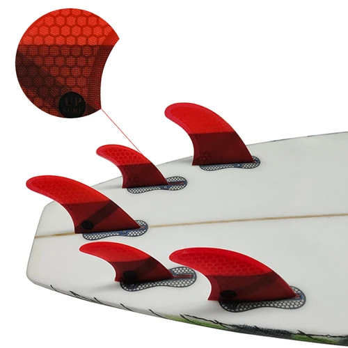 UPSURF FCS 2 Fin Quad(4-5) Aletas/Tri Fin/Aletas gemelas Aleta de tabla de surf de varios tamaños para tabla corta Quillas Aleta de carbono en forma de panal