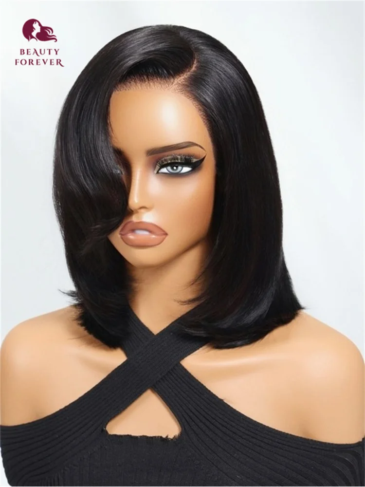 

Beautyforever Bye Bye Knots 3.0 BOB Glueless Wig Human Hair With Side Swept Bangs Pre Cut HD Transparent Lace Short Bob Wig