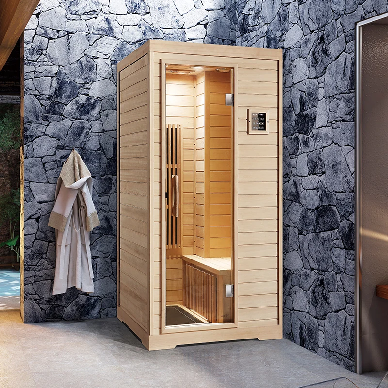 

Factory Direct Mini Indoor Wooden Sauna 1-2 Person Home Far Infrared Sauna Room For Health Sauna