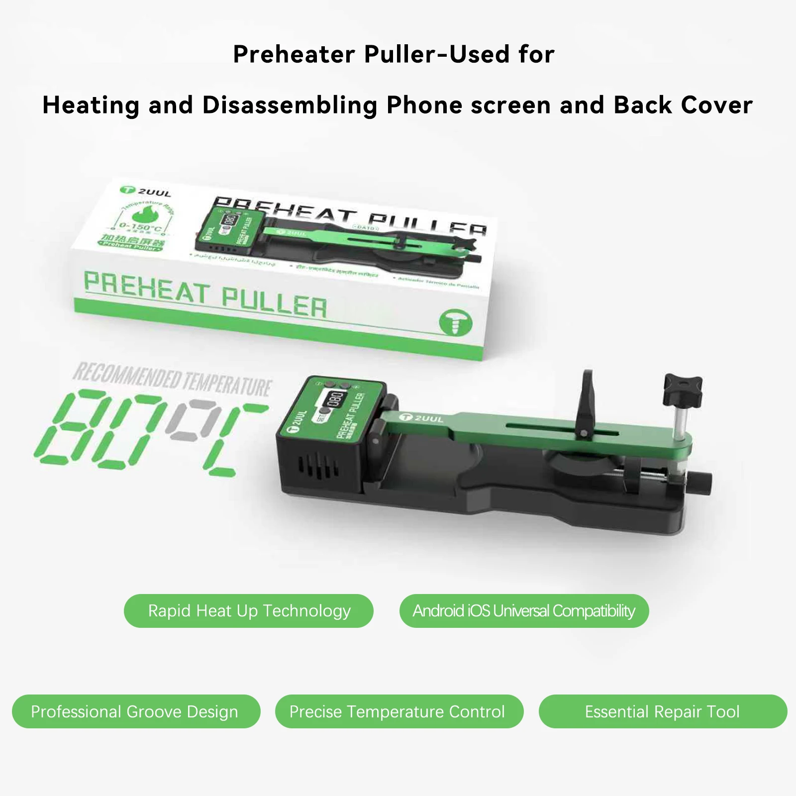 2UUL DA10 Preheater Puller Used for Mobile Phone Maintenance Heating Disassembling LCD Screen Back Cover Fixture