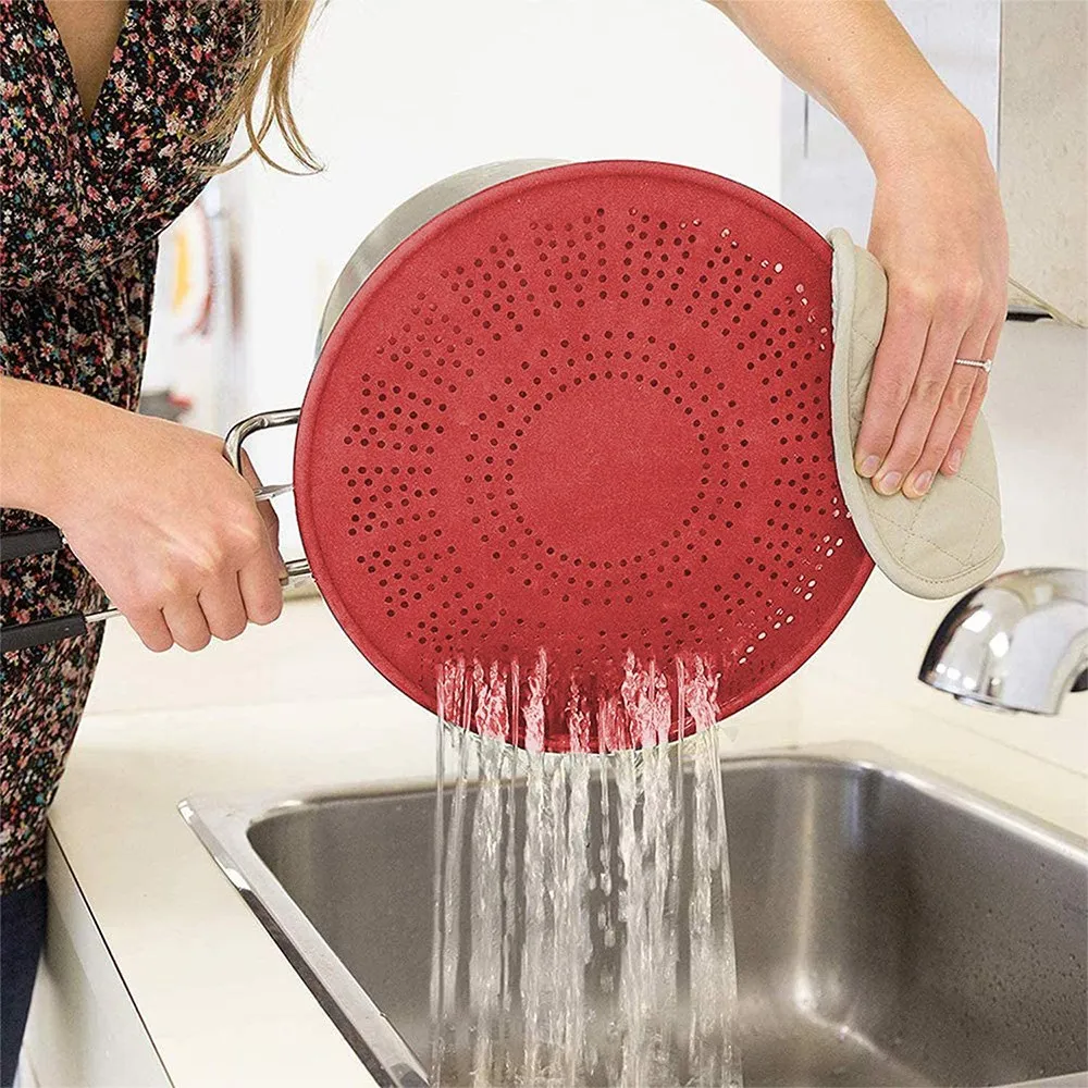 

【Price-Drop!】Silicone Splatter Screen,Grease Splatter Guard With Folding Handle,For Cooking Splatter Guards&Fry Pan,13 Inch