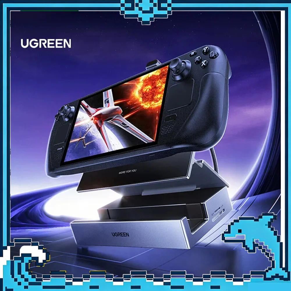 UGREEN CM800 Handheld Gaming Dock 4K 120Hz HDMI 10Gbps USB Gigabit Ethernet SD TF 100W PD for Steam Deck OLED ROG Ally X.