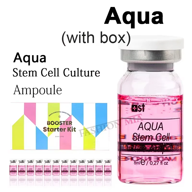 Kit coreano de 8ml Pink Glow Aqua Stem Cell Skin Booster con ácido hialurónico, colágeno facial, rejuvenecimiento, suero hidratante para el cuidado de la piel