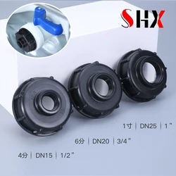 Durable black Ibc Tank Fittings S60X6 Coarse Threaded Cap 60mm Female Thread To 1/2