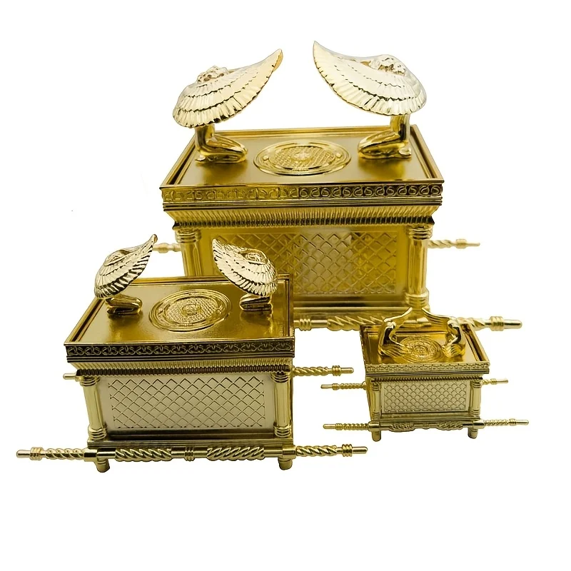 Golden Ark Covenant-Figurengebote, Aaron's Rod & Manna – religiöse Schmuckschatulle, Multi-Faith-Feiertage, keine Strom – Detail 6