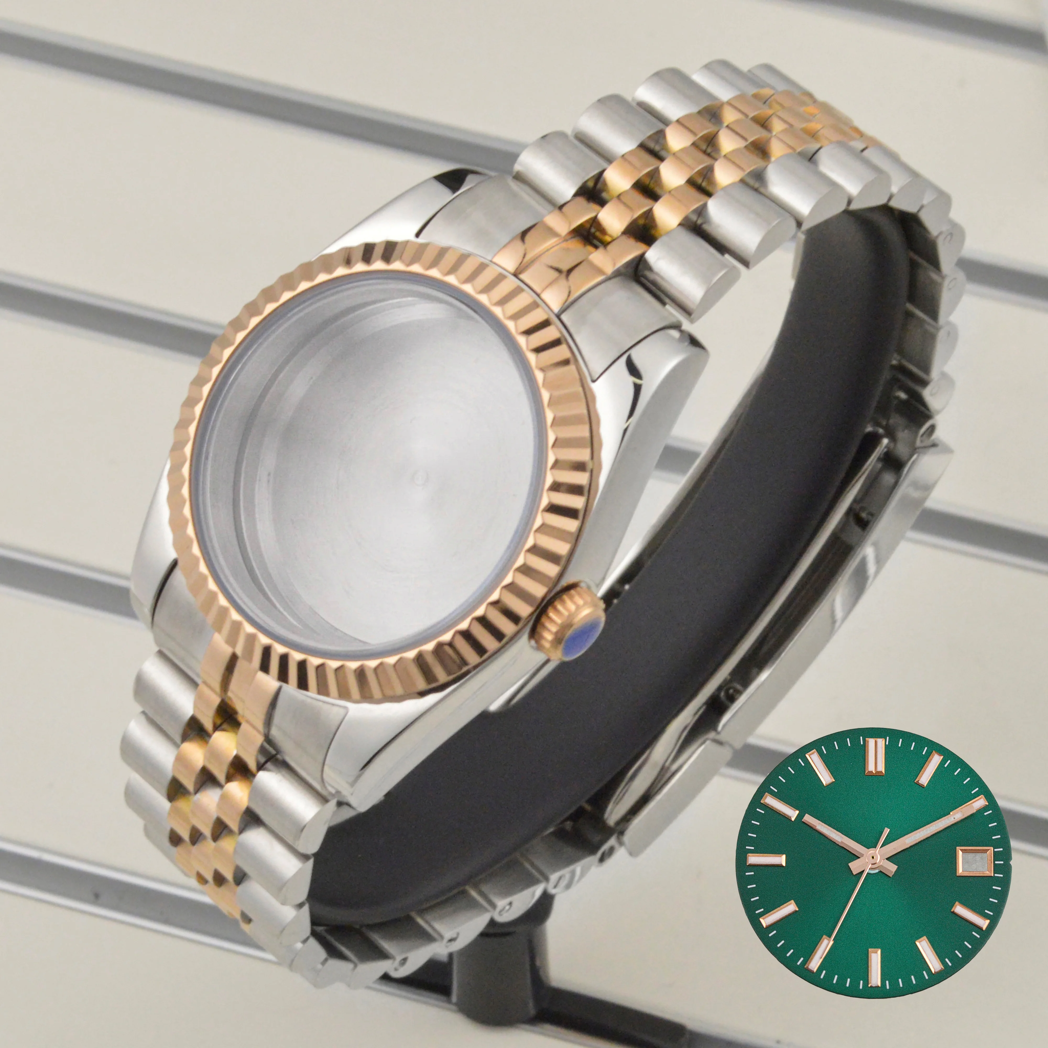 

Rose Gold Silver 36mm 39mm Watch Cases Strap Stainless Steel Parts For Oyster Datejust NH35 NH36 Automatic Movement 28.5mm Dial