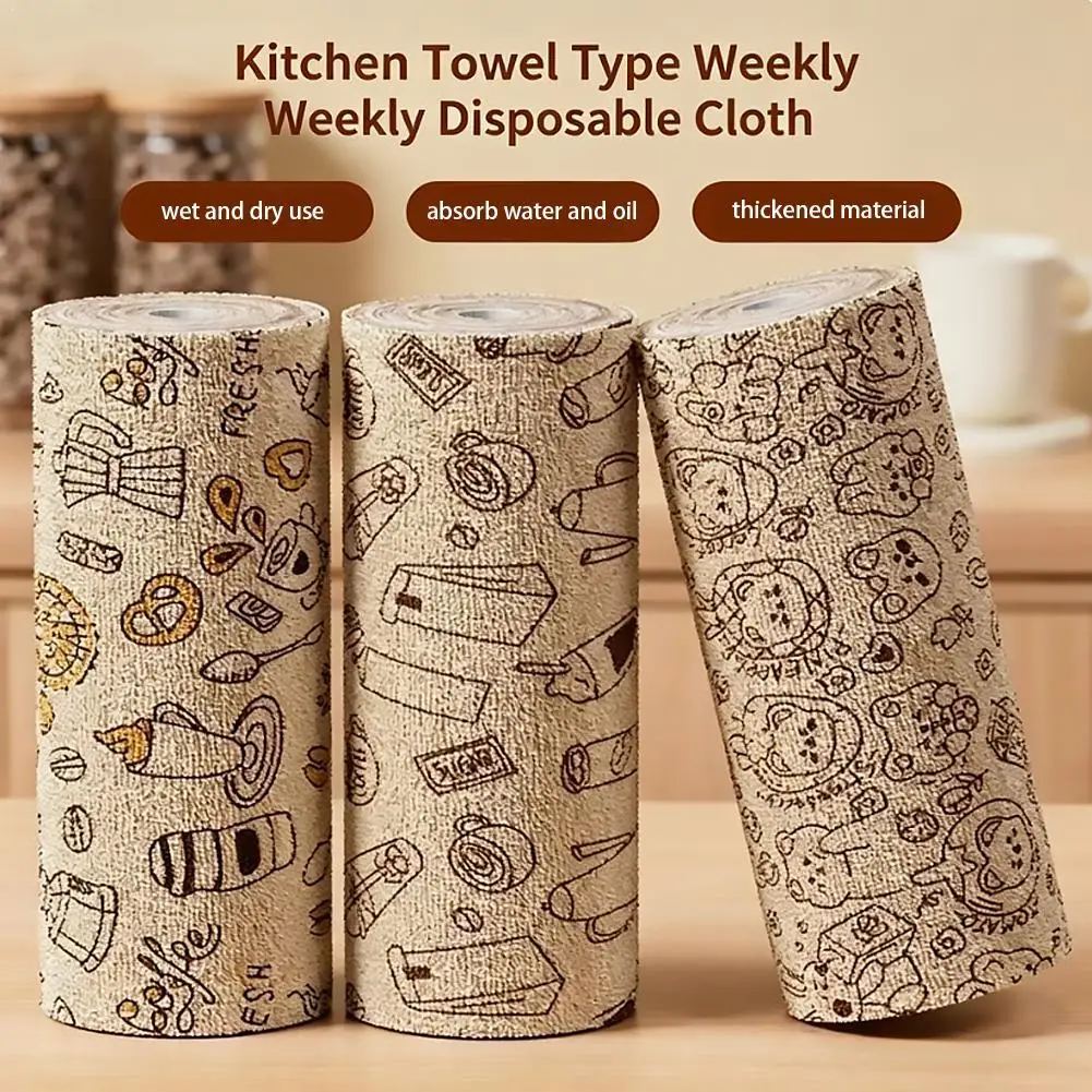 Rouleau de torchons jetables pour cuisine, chiffon de nettoyage, tissu non tissé à déchirer facilement pour personne pressée